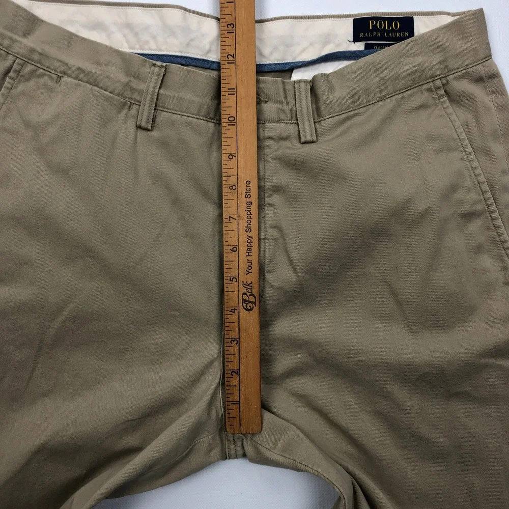 Polo Ralph Lauren Classic Fit Chino Pants Mens 34x34 Tan Khaki Cotton Twill Pony